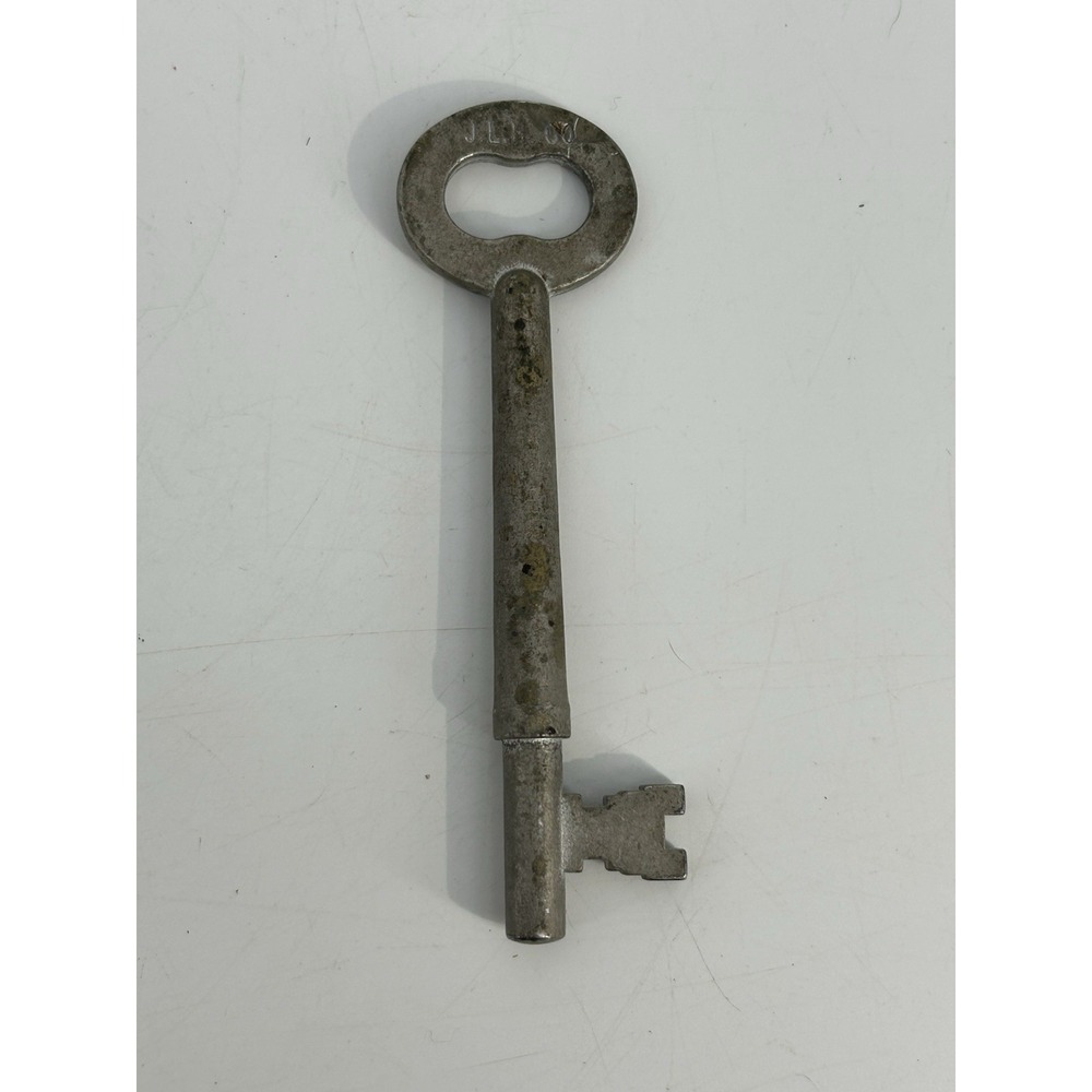 Antique JLH Skeleton Key, Solid Barrel Steel